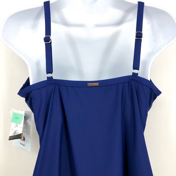 SUNSETS Women's Forever Tankini Top XXL 36DD Indigo Blue Adjustable Strap NWT - Picture 8 of 11